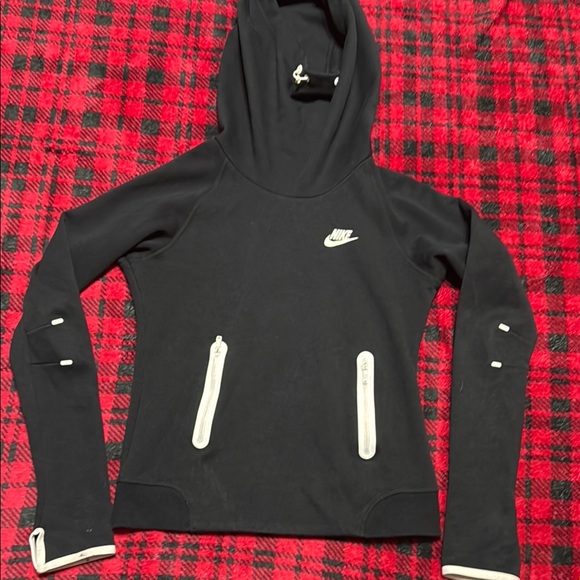 Nike Black Hoodie with White Details tech fleece WMNS - Picture 1 of 7